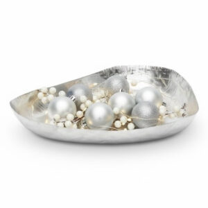 Handcrafted Hammered Aluminum Decorative Tray Bowl | Luxury Centerpiece Décor | Metal Crafts Export Collection